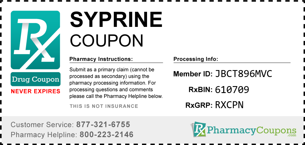 Syprine Prescription Drug Coupon with Pharmacy Savings