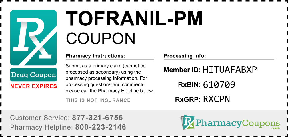 Tofranil-pm Prescription Drug Coupon with Pharmacy Savings