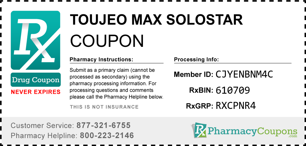 Toujeo max solostar Prescription Drug Coupon with Pharmacy Savings