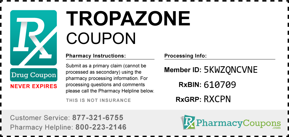 Tropazone Prescription Drug Coupon with Pharmacy Savings