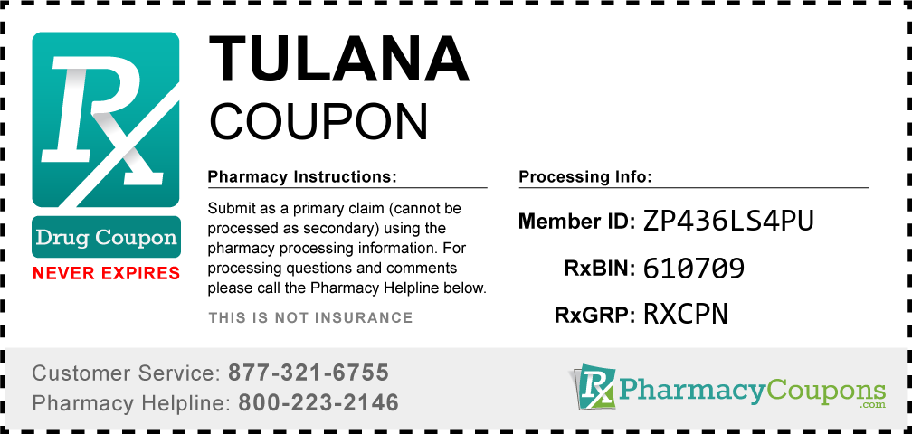 Tulana Prescription Drug Coupon with Pharmacy Savings