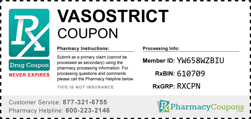 Vasostrict Prescription Drug Coupon with Pharmacy Savings