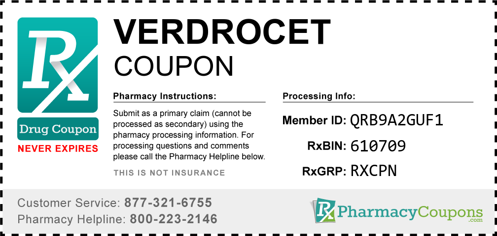 Verdrocet Prescription Drug Coupon with Pharmacy Savings