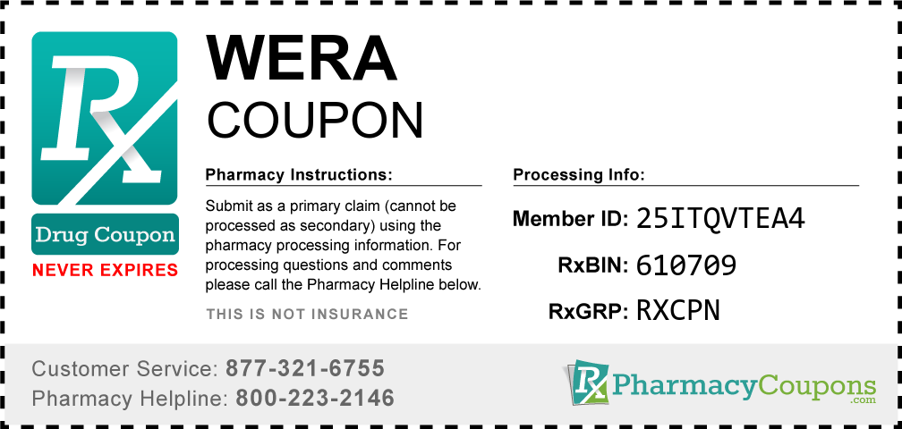 Wera Prescription Drug Coupon with Pharmacy Savings
