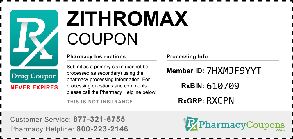 Zithromax Prescription Drug Coupon with Pharmacy Savings